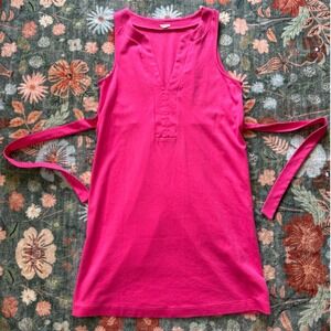 J.Crew Pink Sleeveless Cotton Empire Waist Dress Womens Small